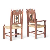 MacKenzie Childs 20th Century — A set of seven armchairs, c. 1983