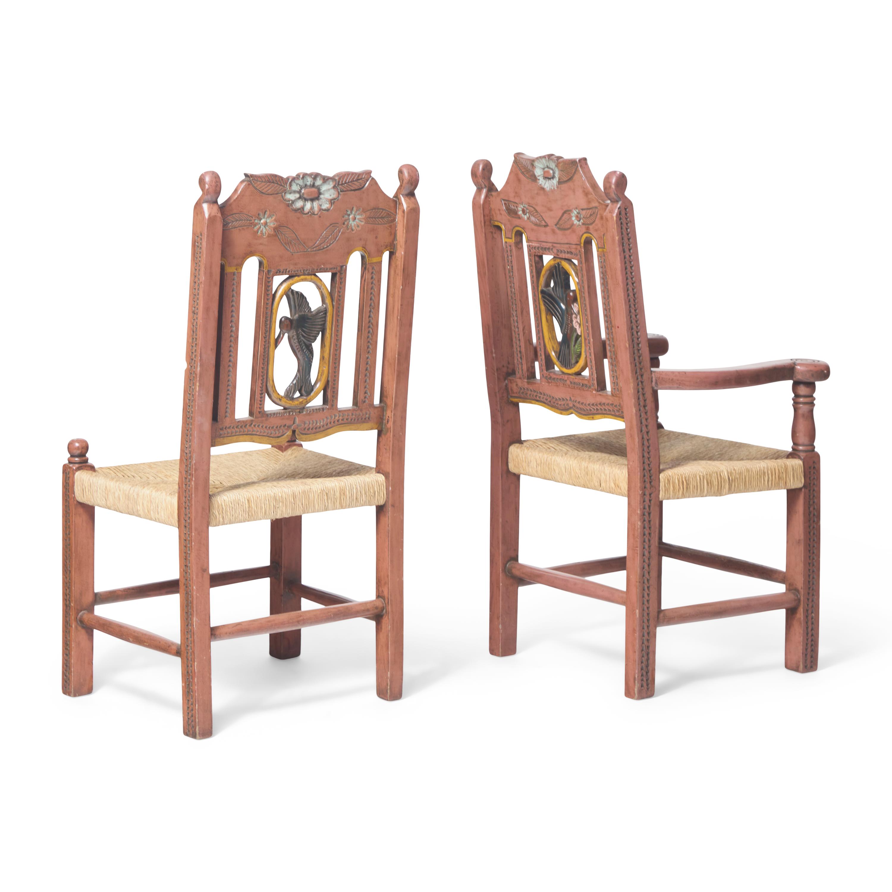 Style of MacKenzie Childs 20th Century — A set of seven armchairs, c. 1983