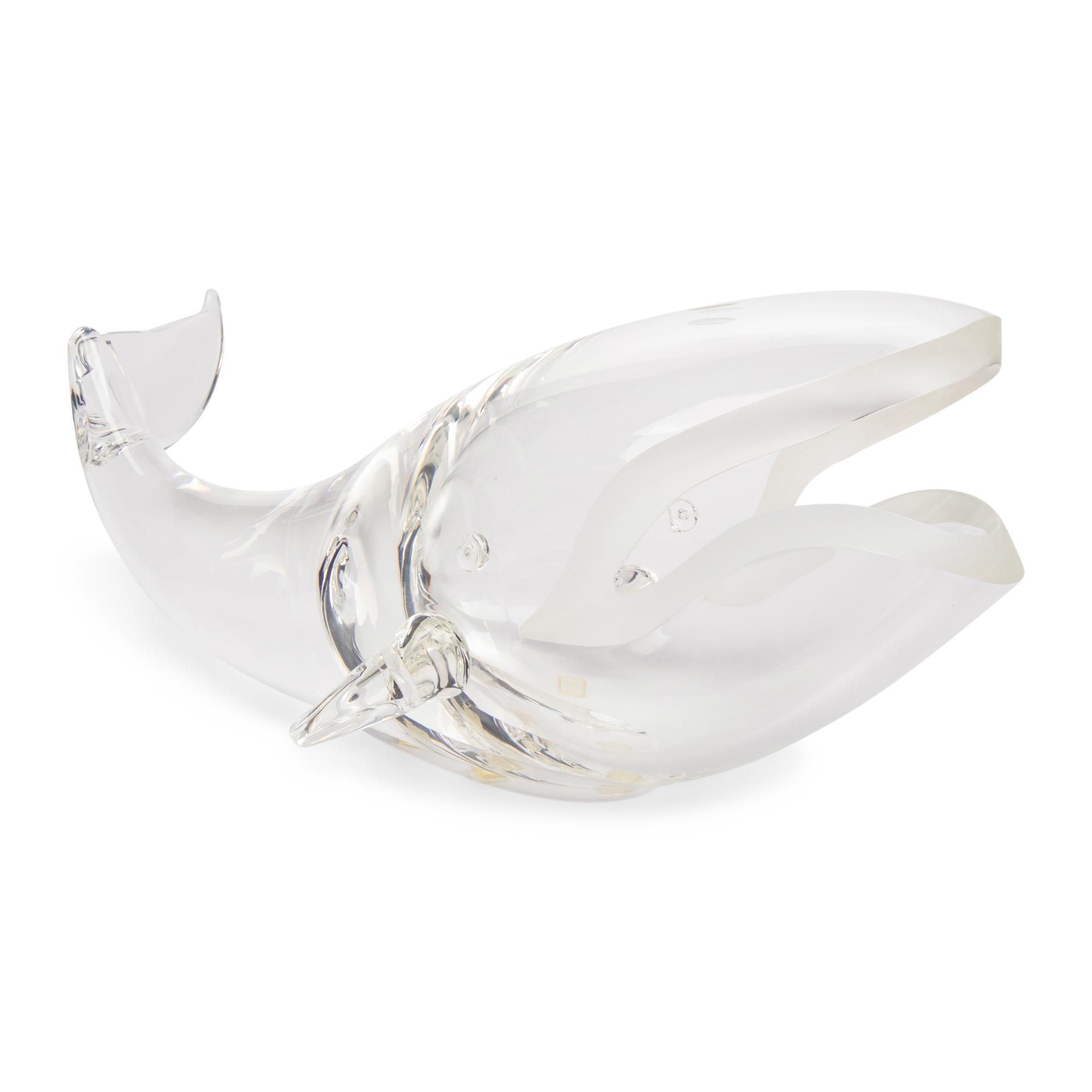 A Steuben Glass Great Whale Sculpture