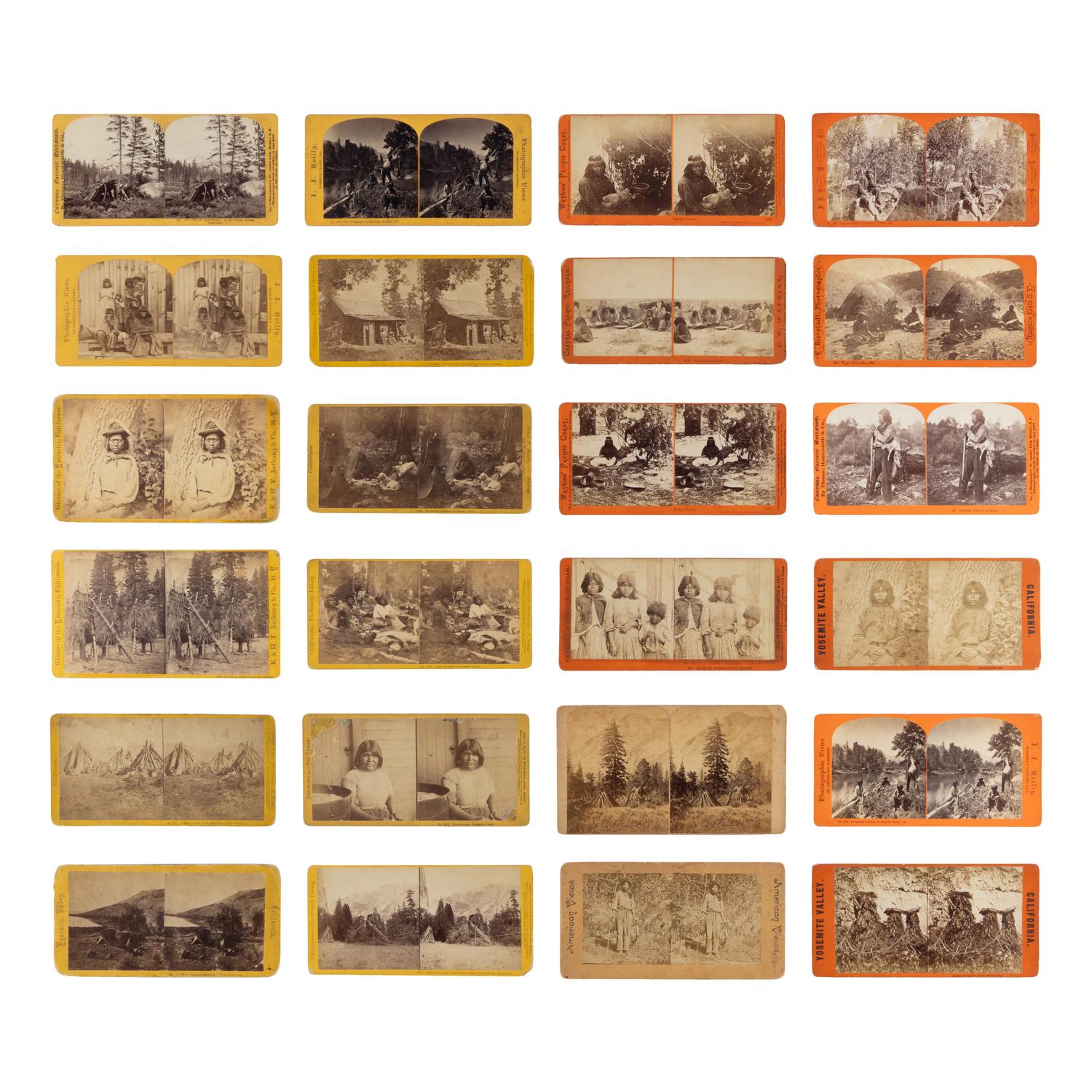 [Yosemite Native Americans]. A group of 25 stereoviews, ca 1860s-1880s.