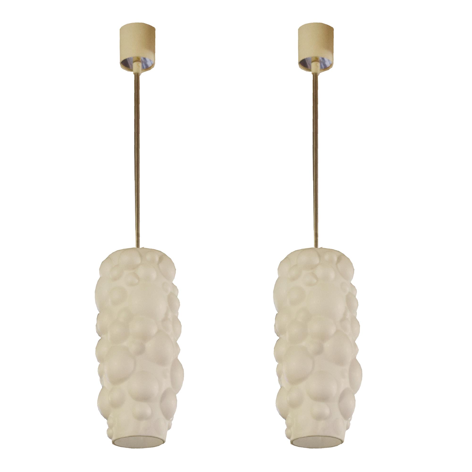 A Pair of Mid-Century Light Fixtures 7" W x 7" D x 34" H — Czech Republic, Mid-20th Century