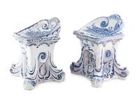 A Pair of Italian Faience Garden Stools