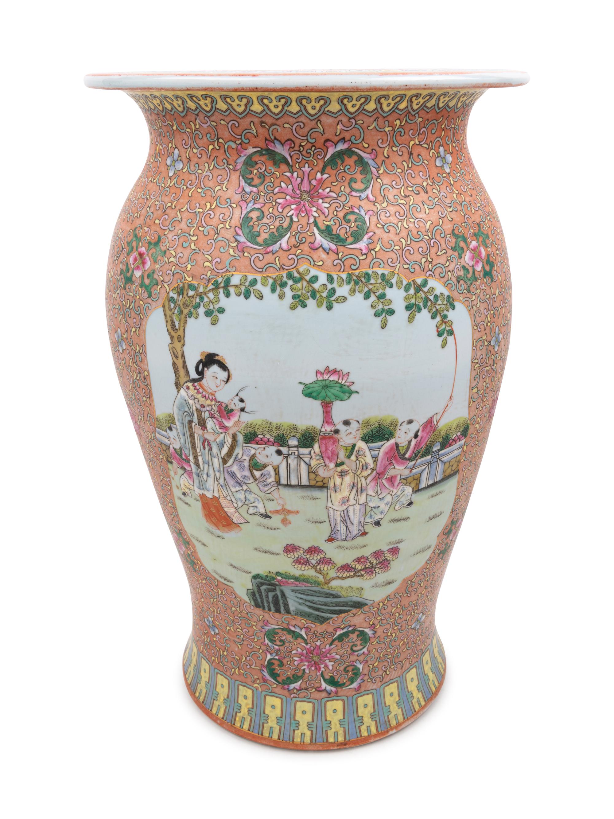 A Famille Rose Porcelain Garden Seat