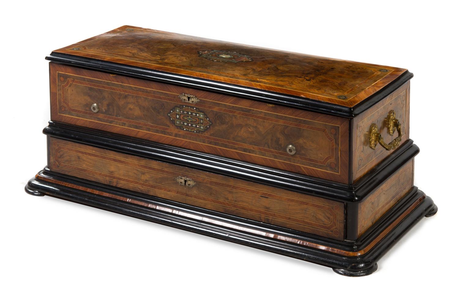 A Swiss Interchangeable Cylinder Music Box Width of case 38 inches. — MERMOD FRERES