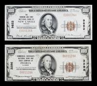 Two United States 1929 Type-1 $100 National Bank Notes