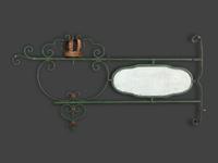 A Painted Wood and Wrought Metal 'Ad Lib' Advertising Sign