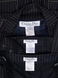 Christian Dior Pinstripe Three-Piece Set, Including Jacket, Pants, and Skirt, 1990-2000s