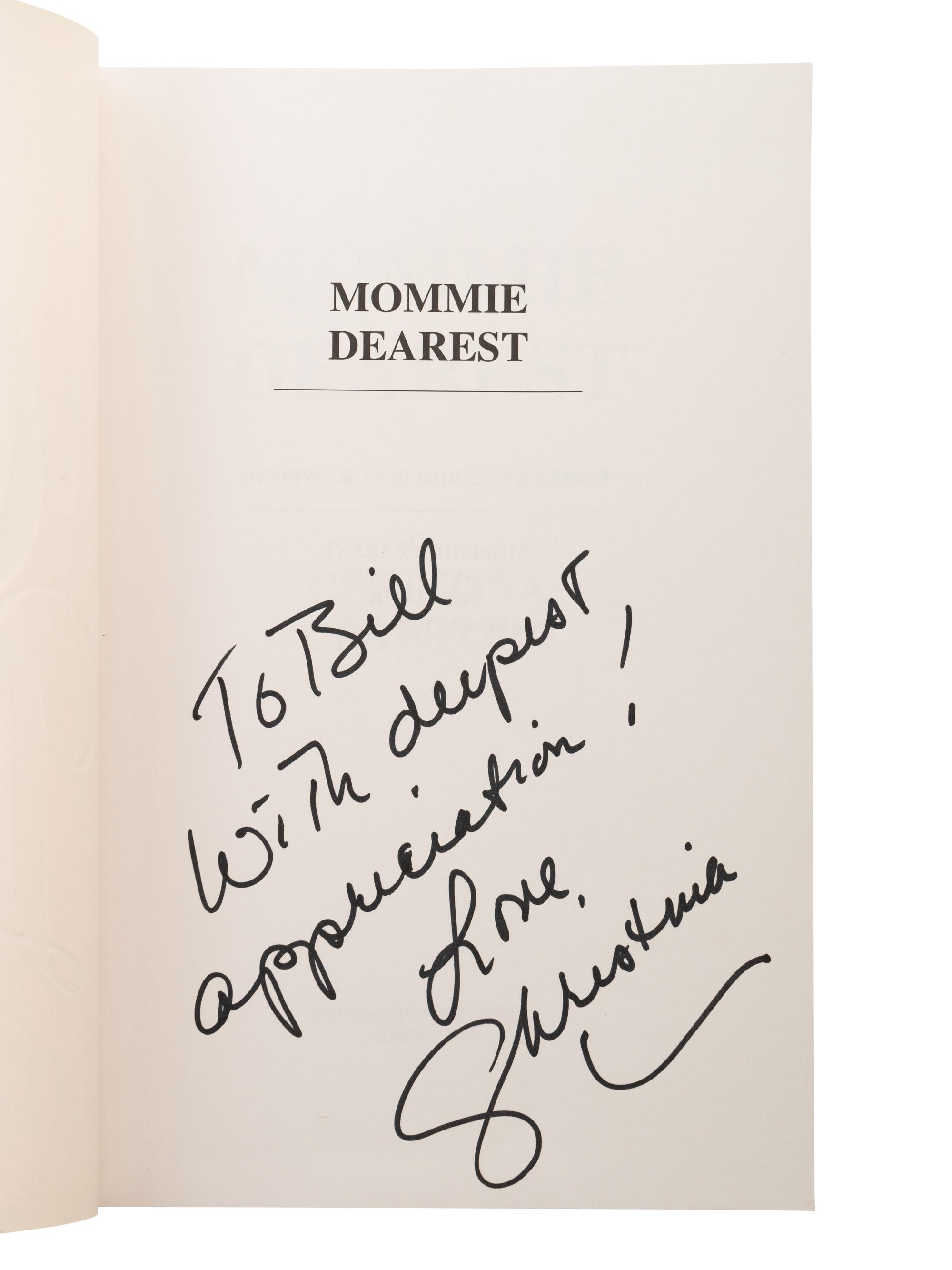 (Celebrity Memorabilia) A group of Joan Crawford memorabilia, comprising: