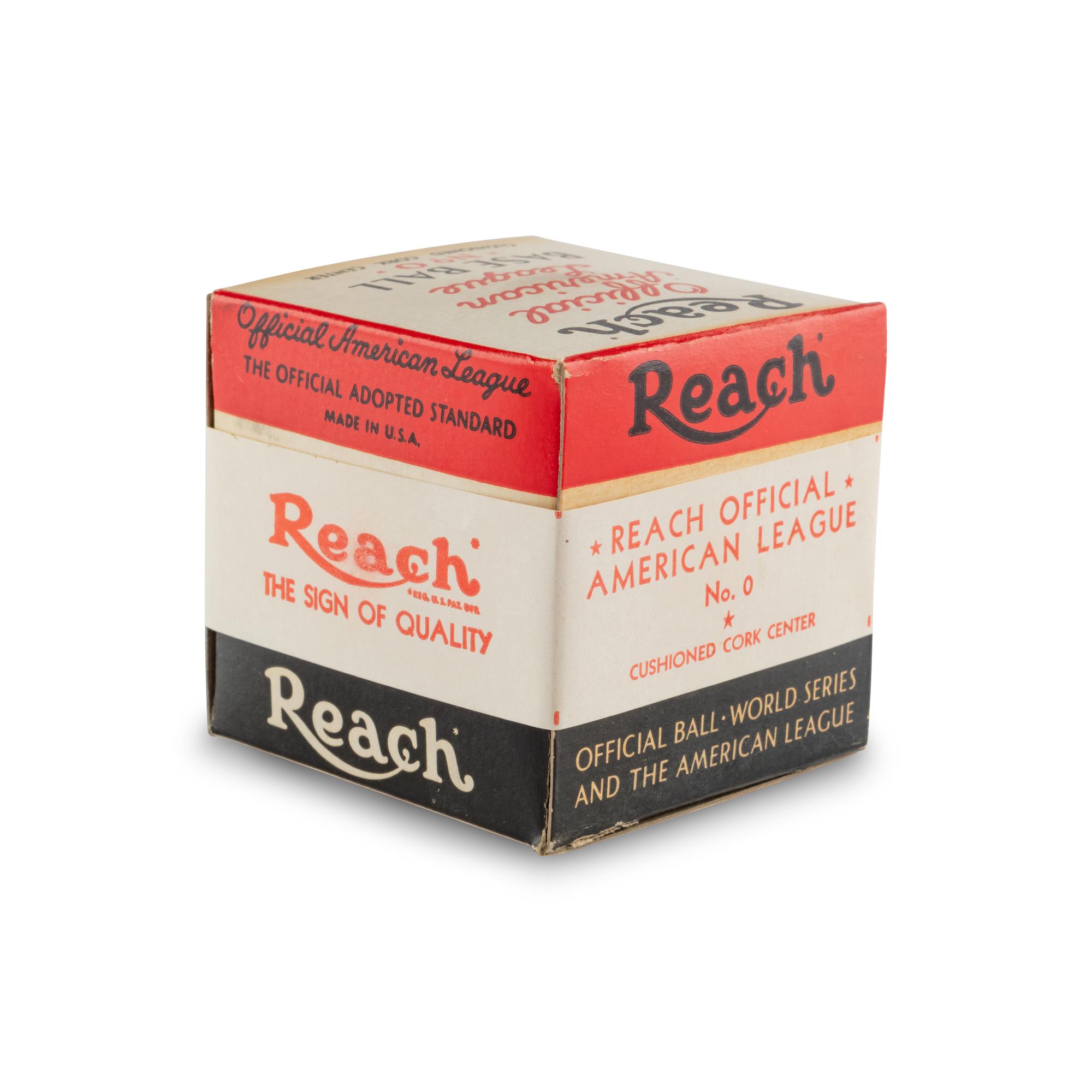 An Original, Unused 1940s Reach Official American League Baseball in Sealed Box