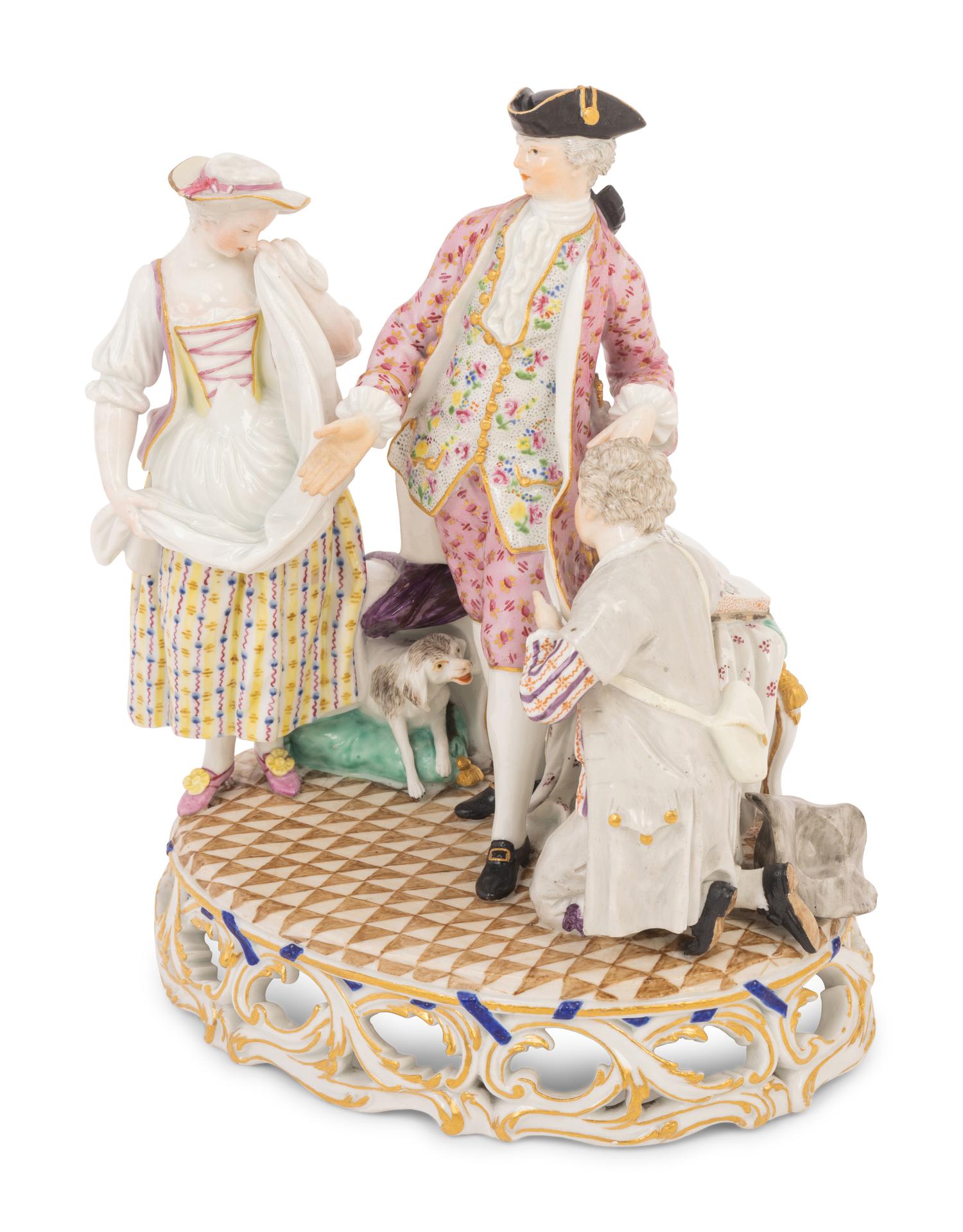 A Meissen Porcelain Figural Group of Annette et Lübin
