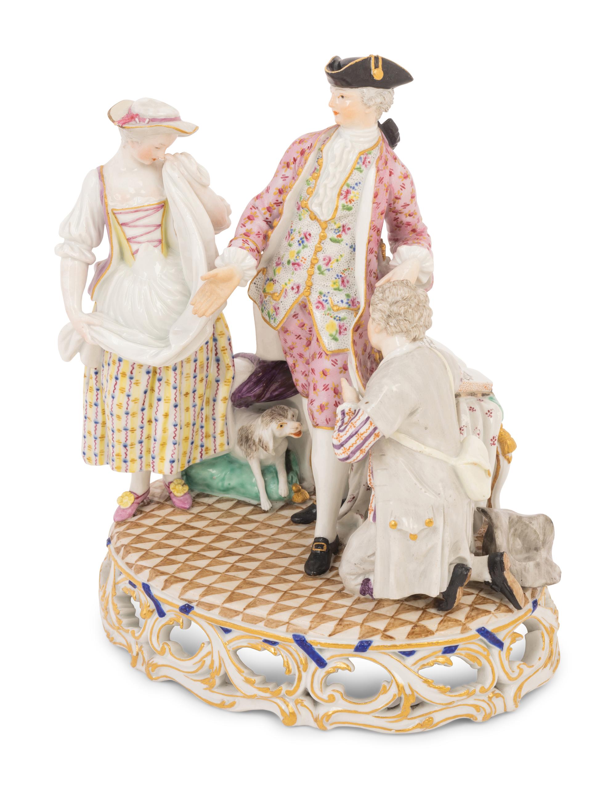A Meissen Porcelain Figural Group of Annette et Lübin