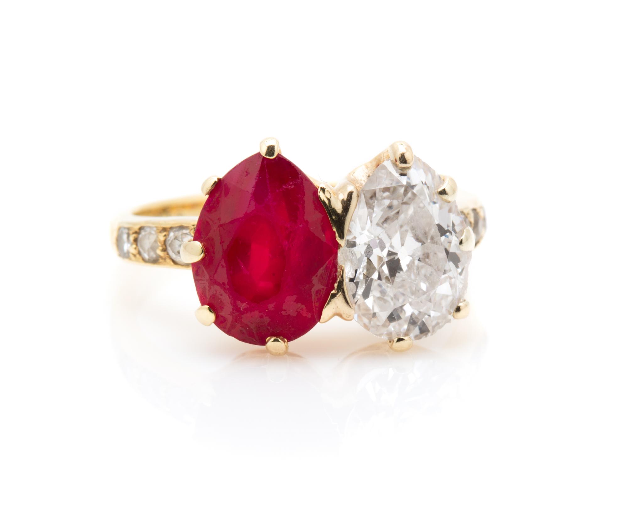 A Fine 18 Karat Yellow Gold, Ruby and Diamond Ring, Tiffany & Co., Circa 1936, 3.50 dwts.