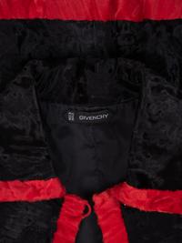 Givenchy Broadtail Fur Jacket with Red Trim, 1980-90s