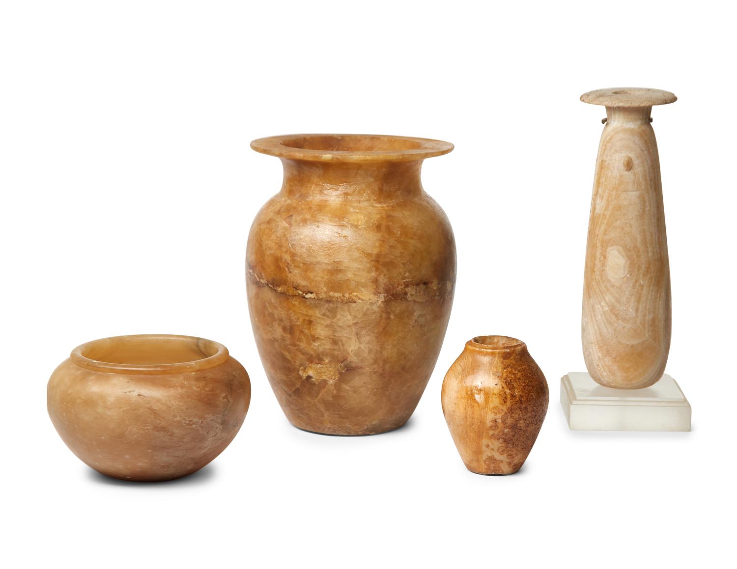 Five Egyptian Alabaster Vessels