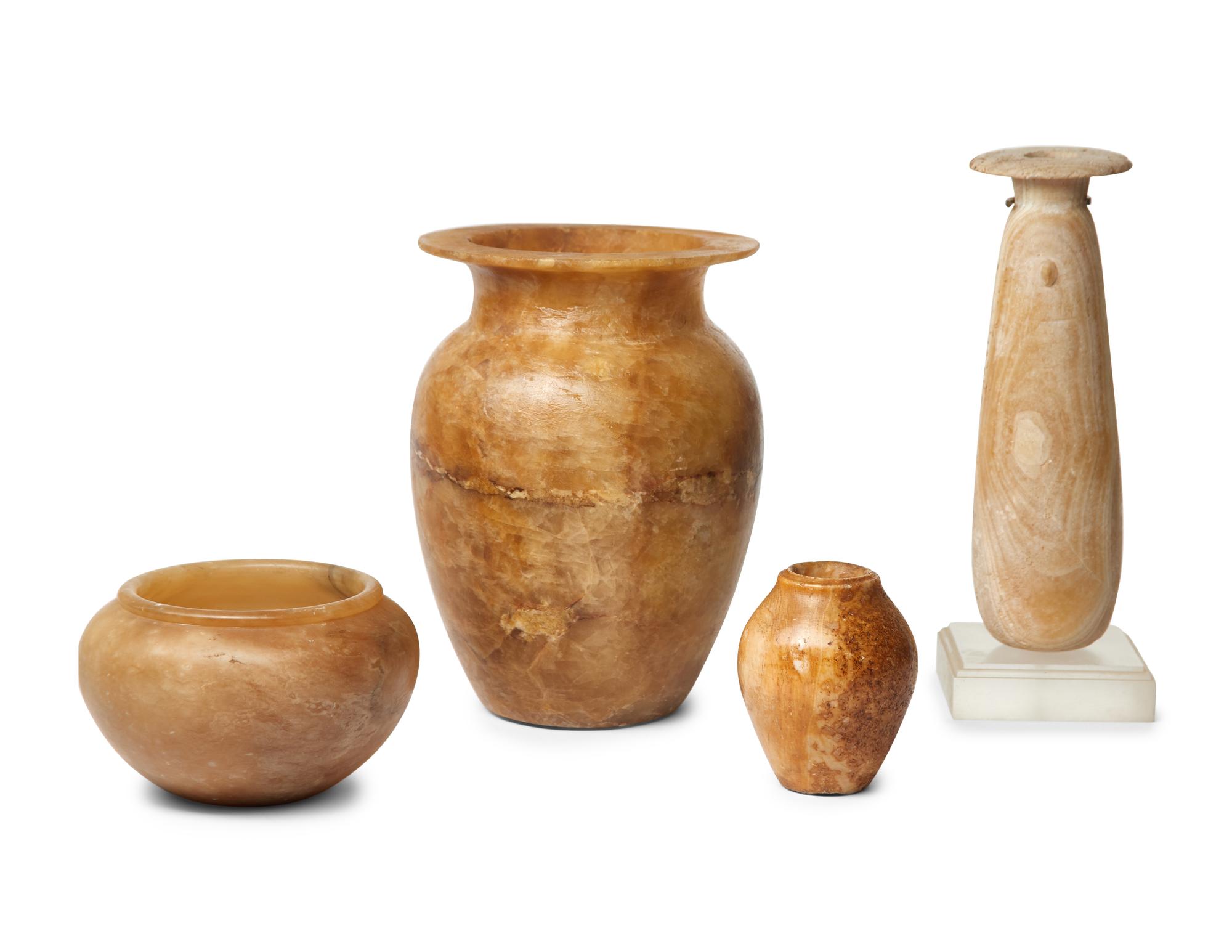 Five Egyptian Alabaster Vessels