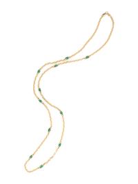 YELLOW GOLD, EMERALD AND DIAMOND NECKLACE