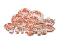 A Royal Crown Derby Red Aves Porcelain Dinner Service