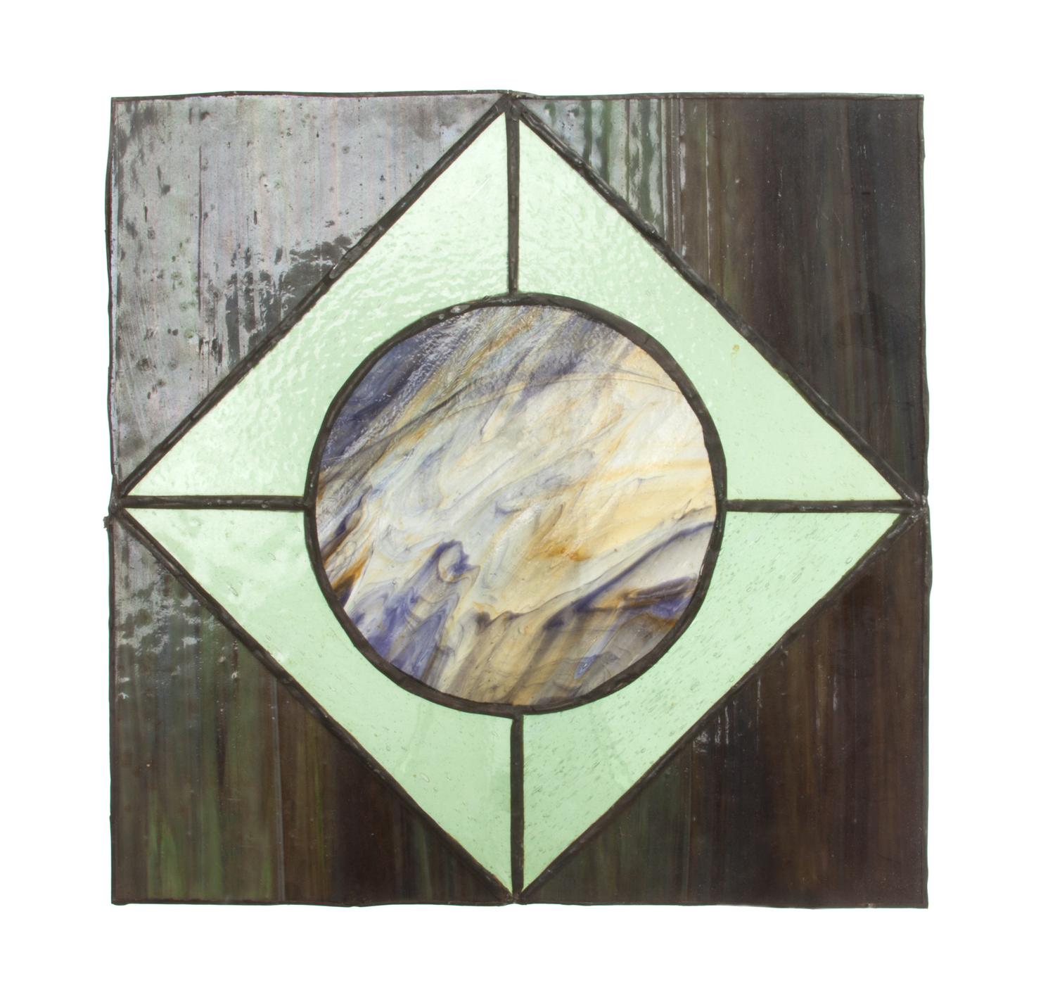 A Collection of Twelve Leaded Glass Windows Largest: 17 1/2 x 39 1/2 inches.