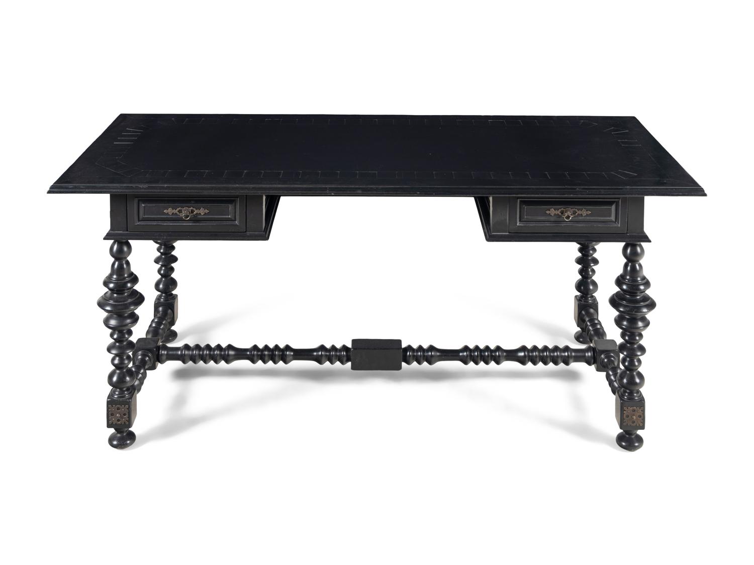 A Portuguese Style Ebonized Desk