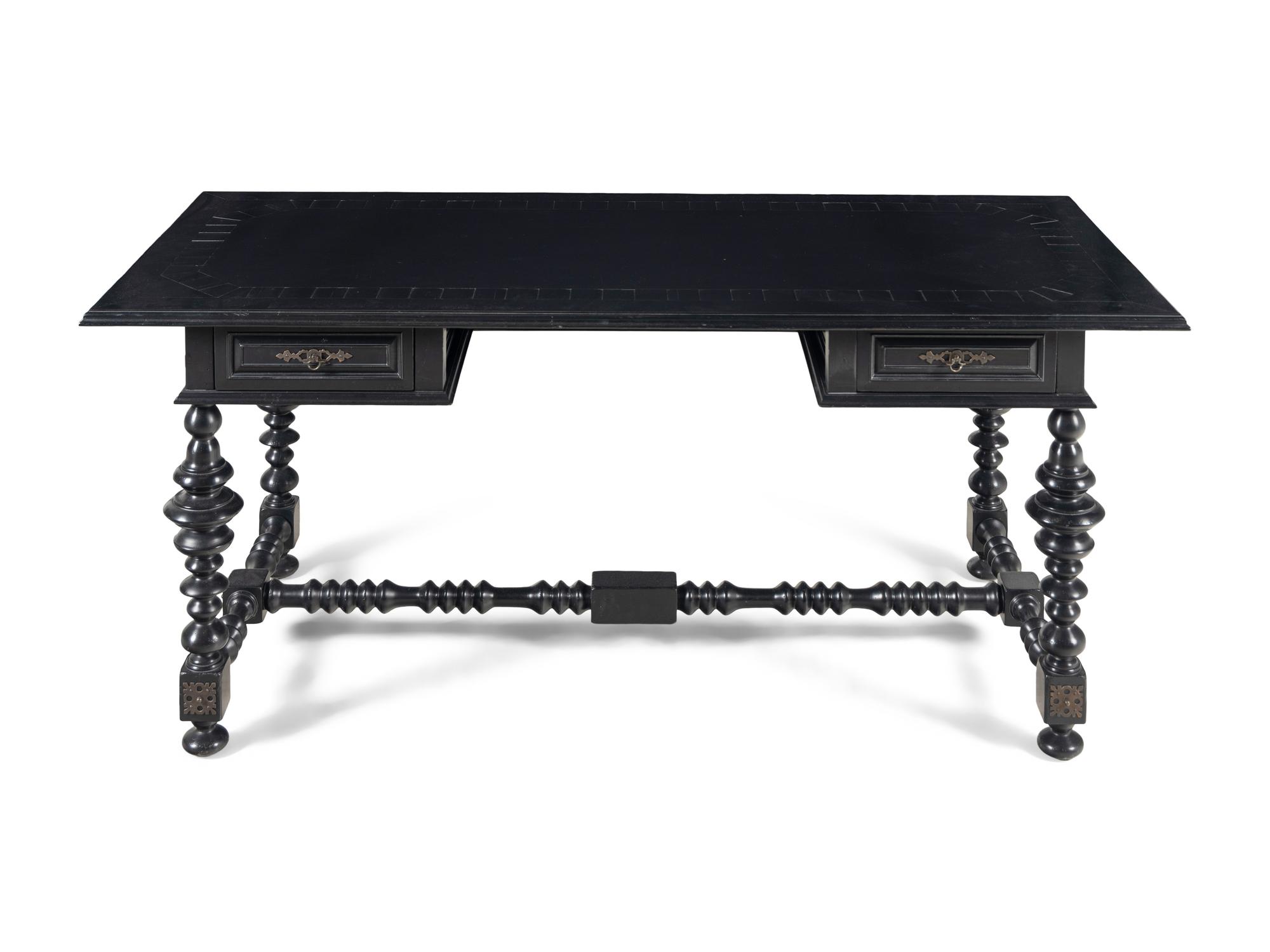 A Portuguese Style Ebonized Desk