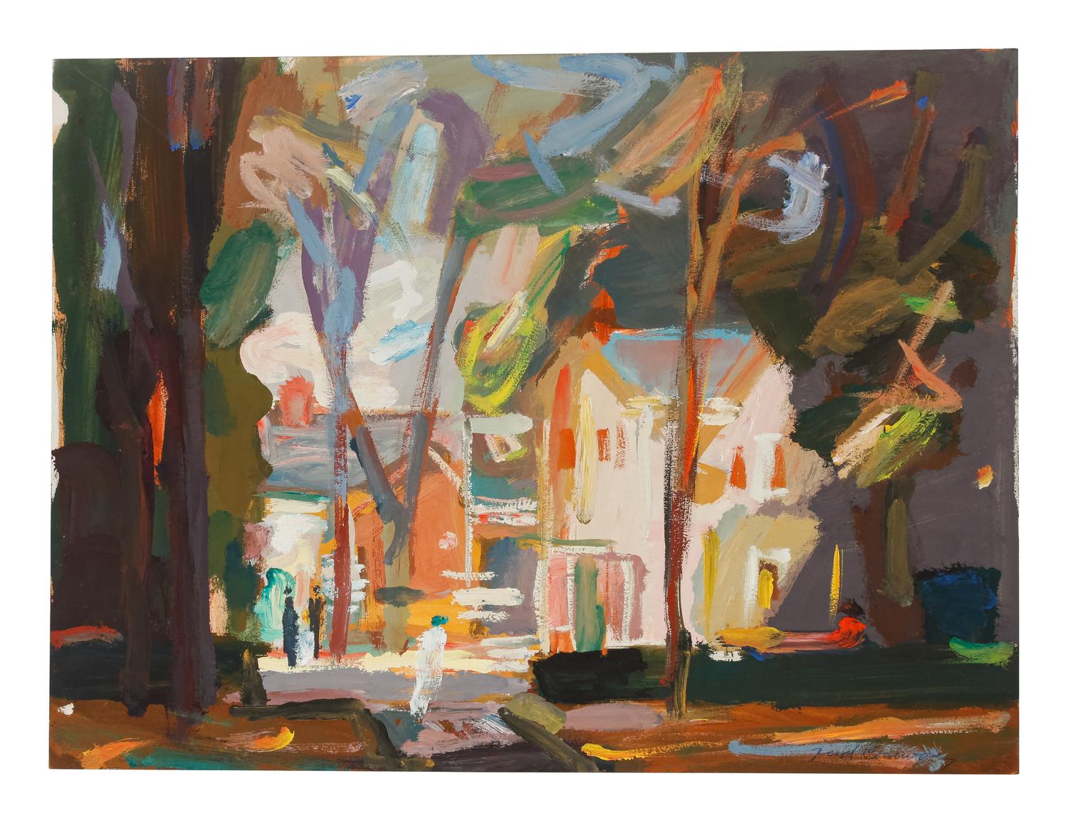 Two works: Harbor scene and Village scene
