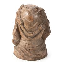 A Large Carved Wood Bust of a Sailor or Dock Worker