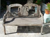 A Pair of Swedish Weathered Teak Garden Benches