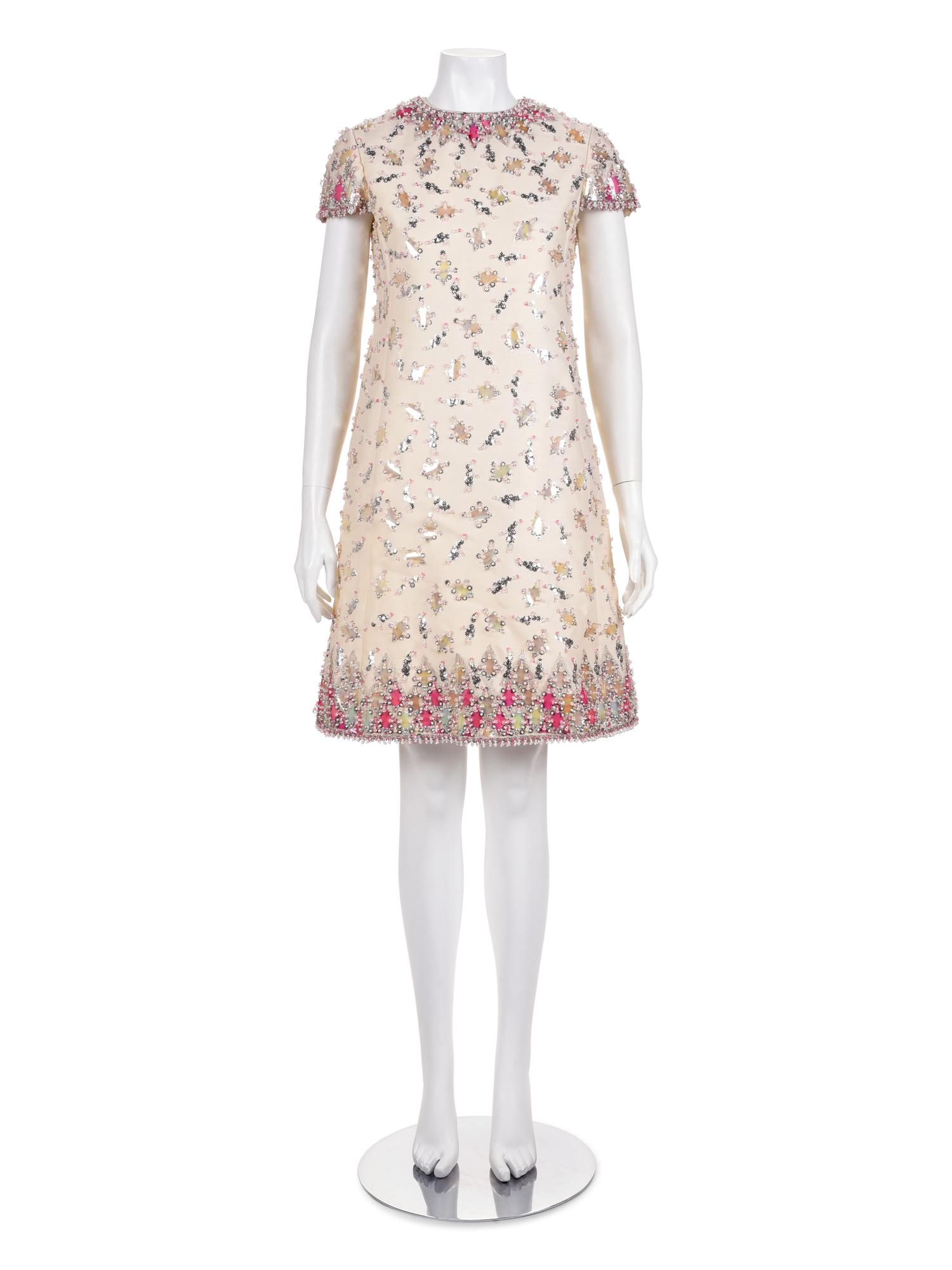 Malcolm Starr Embellished Silk Dress, 1960s