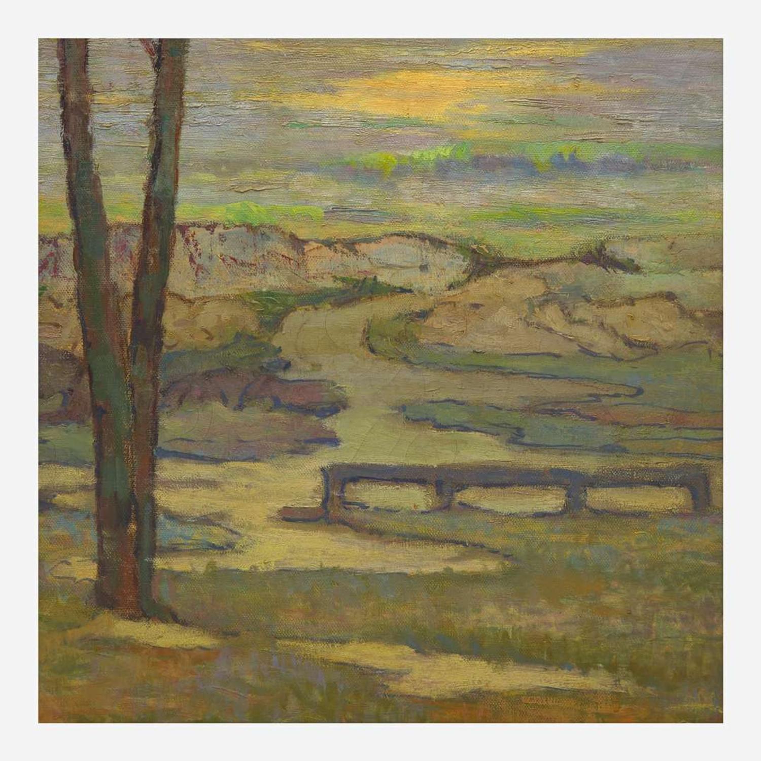 Calthea Campbell Vivian (American, 1857-1943) Cypresses, Pacific Grove, California (Three-Panel Screen)