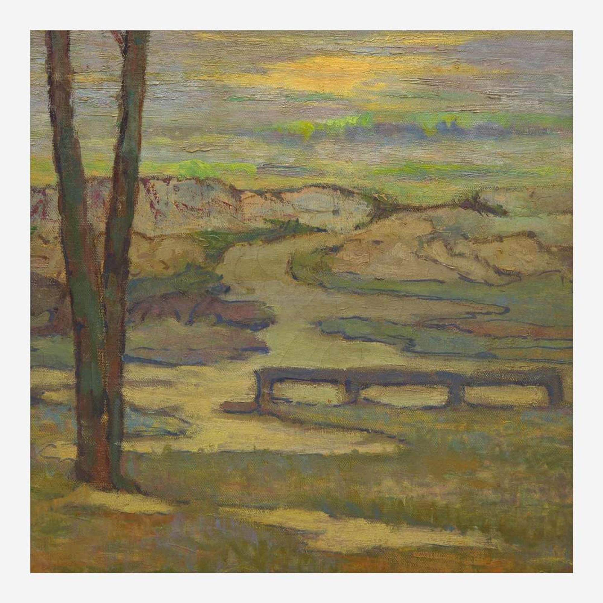 Calthea Campbell Vivian (American, 1857-1943) Cypresses, Pacific Grove, California (Three-Panel Screen)