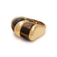 YELLOW GOLD AND TIGER'S EYE RING