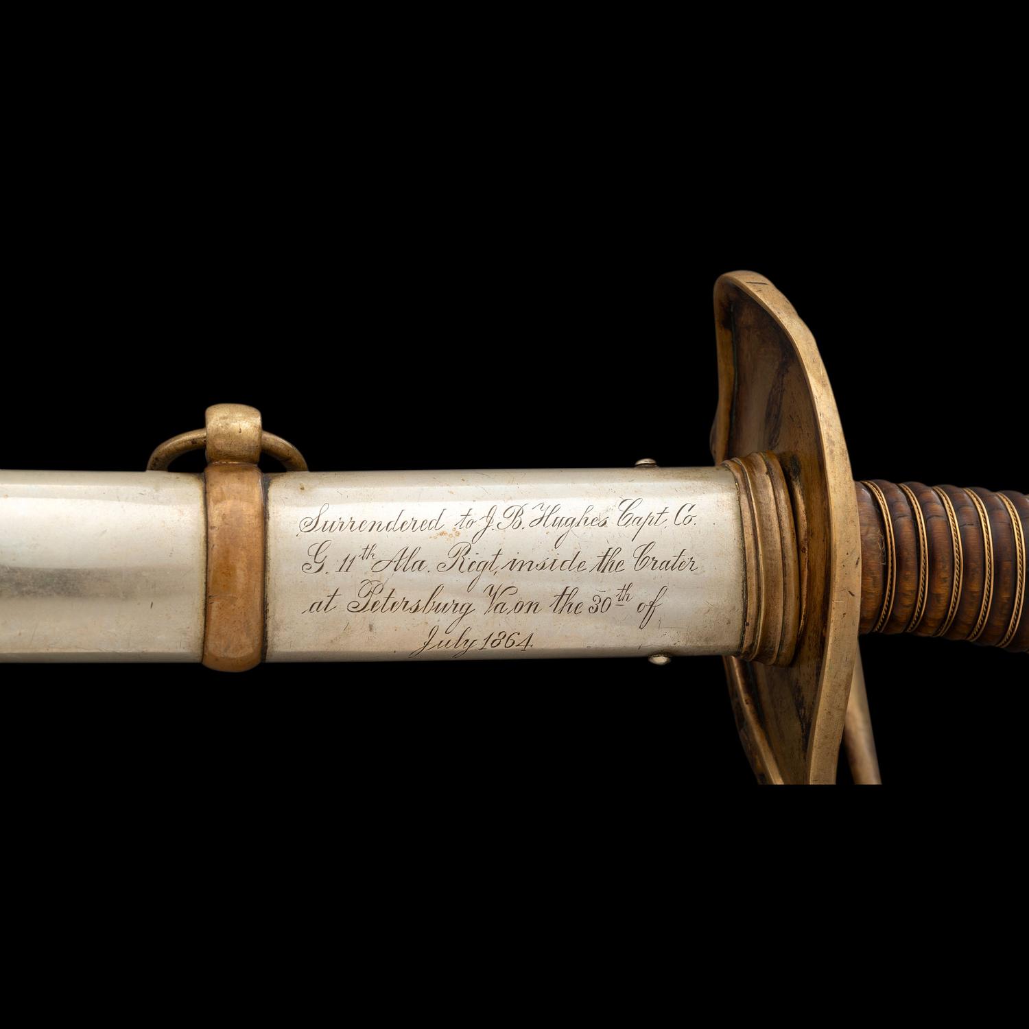 Cent Guard Style Presentation Sword of Capt. A.T. Farwell 179th NY Infantry, KIA at The Crater and the Sword Captured by Capt. J.B. Hughes, 11th AL Infantry