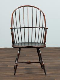 A David T. Smith Black Painted Sack-Back Windsor Armchair