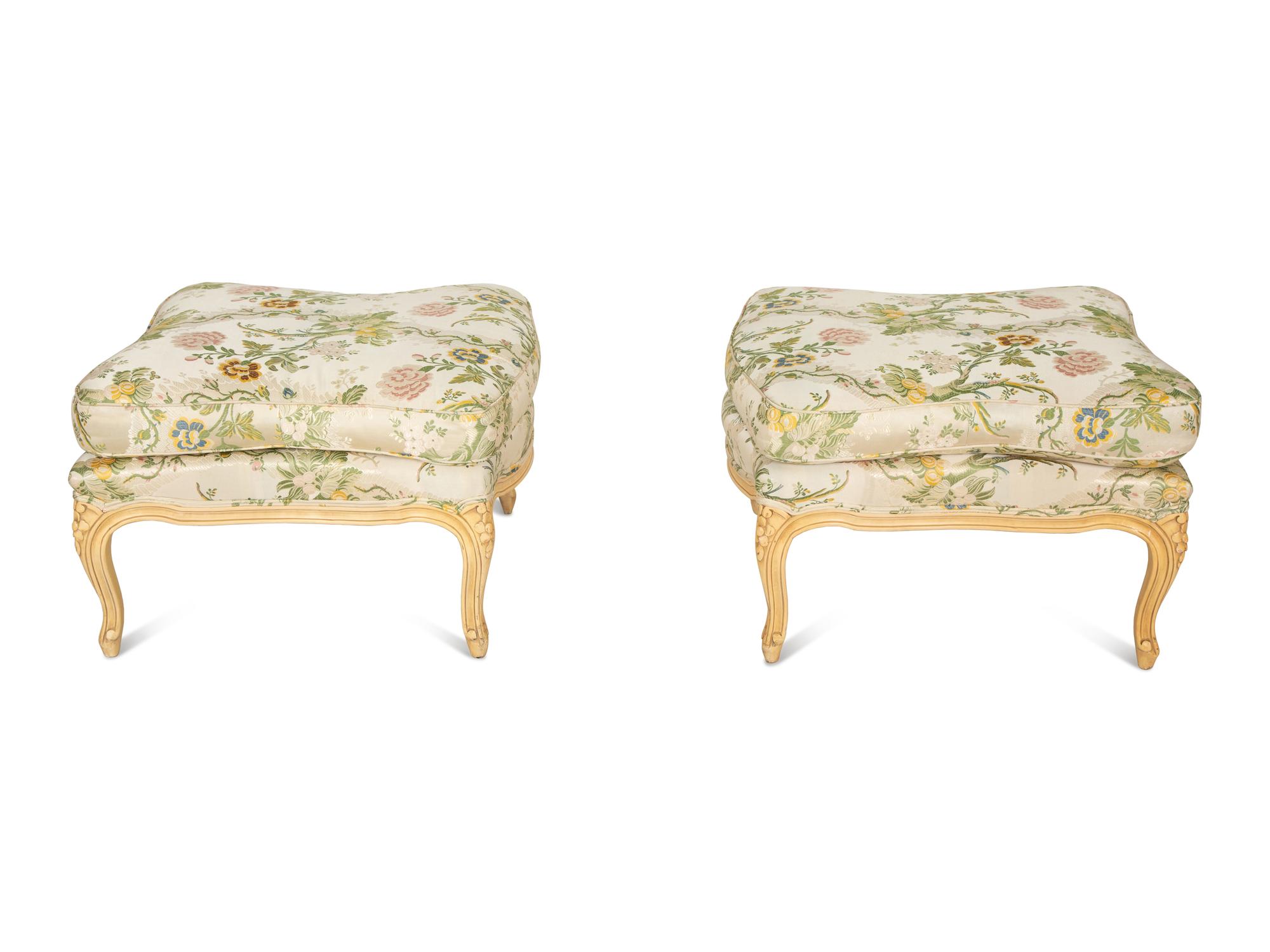 A Pair of Louis XV Style Painted Duchesses Brisees