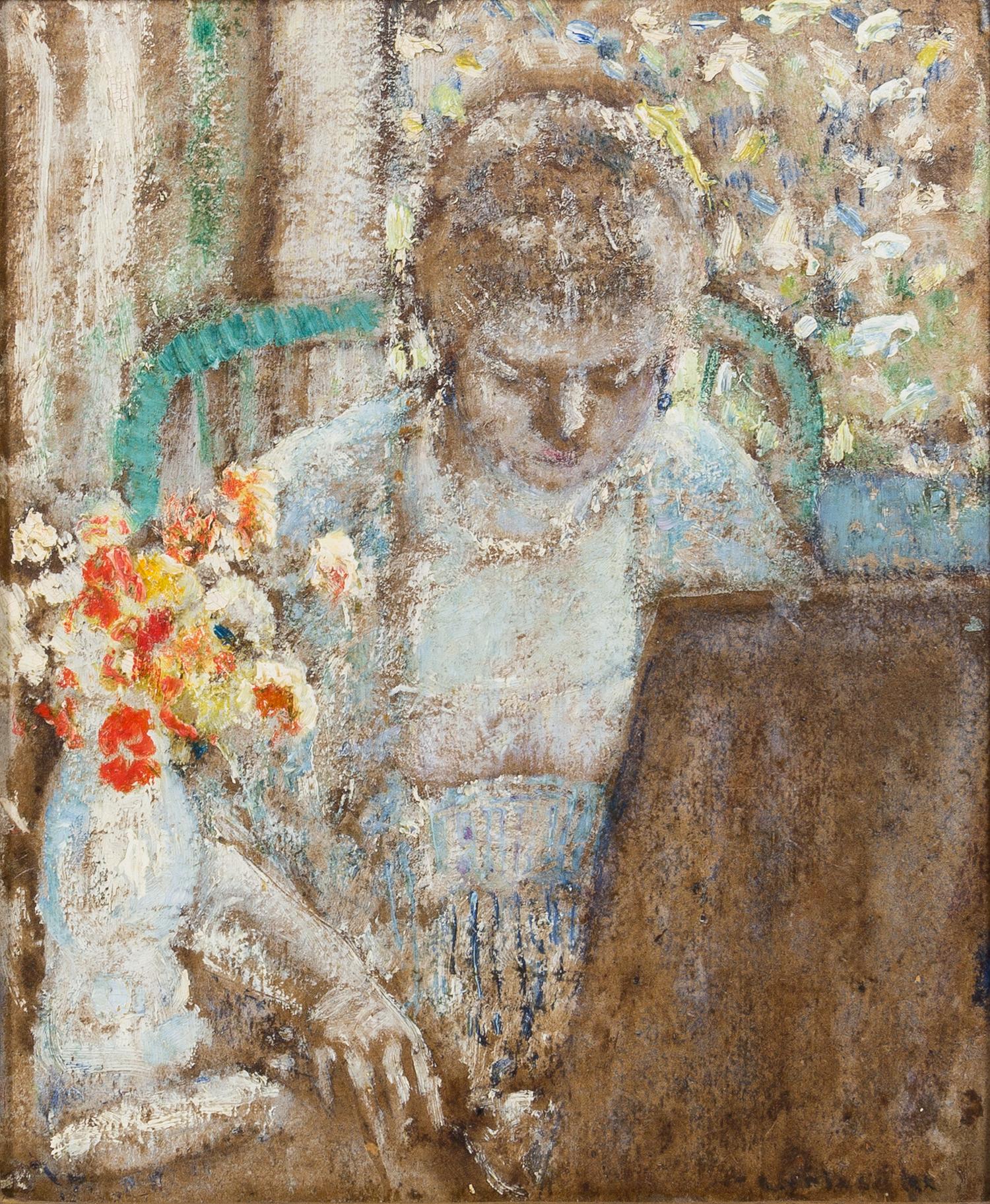 Frederick Carl Frieseke, (American, 1874-1939), Nasturtiums, ca. 1917