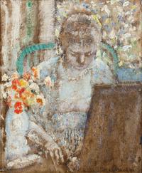 Frederick Carl Frieseke, (American, 1874-1939), Nasturtiums, ca. 1917