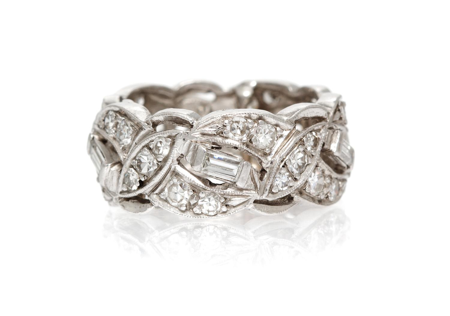 A Platinum and Diamond Eternity Band, 6.40 dwts.