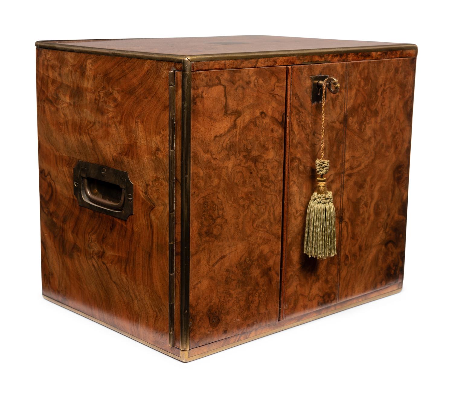 A George III Burl Walnut Jewelry Box