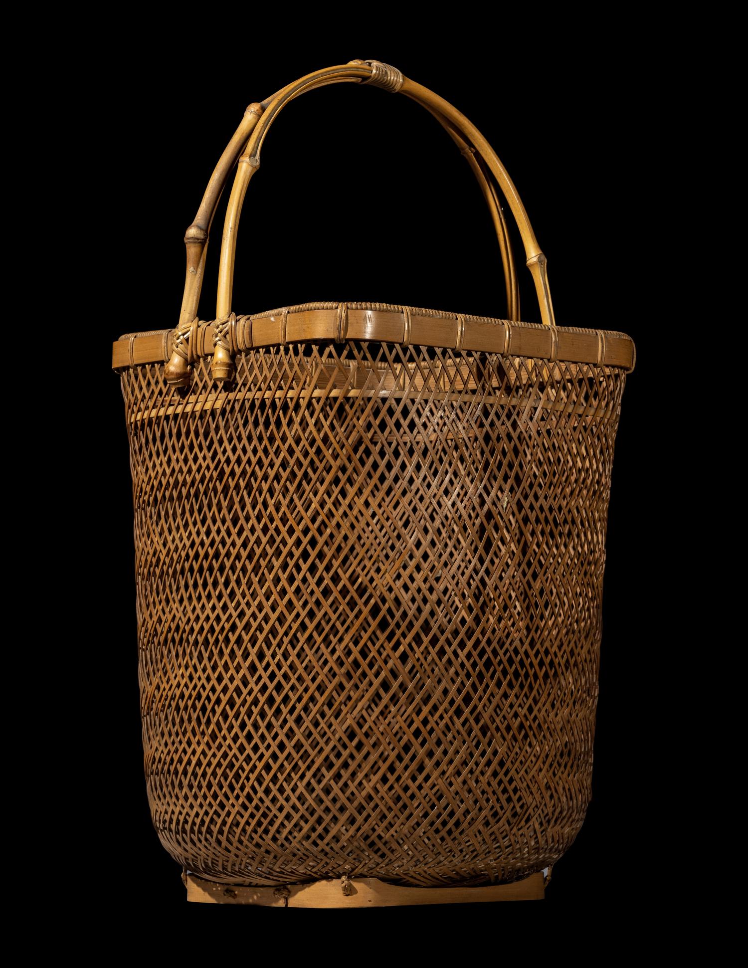 A Japanese Ikebana Bamboo Basket
