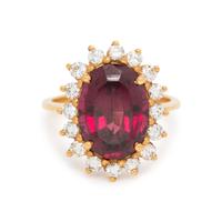 GARNET AND DIAMOND RING