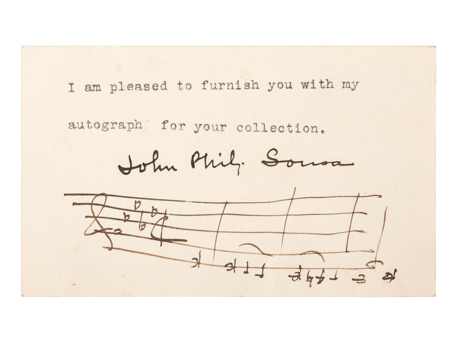 [MUSICIANS]. Autograph collection featuring musicians and composers.
