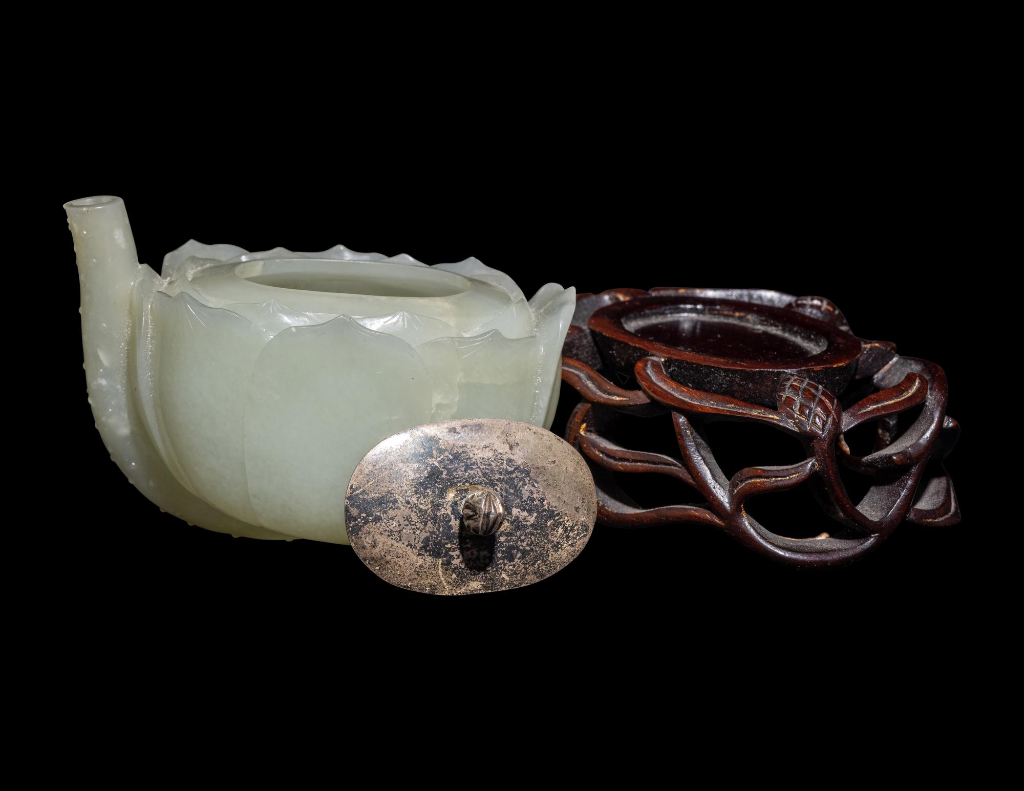 A Chinese Celadon Jade 'Lotus' Water Dropper