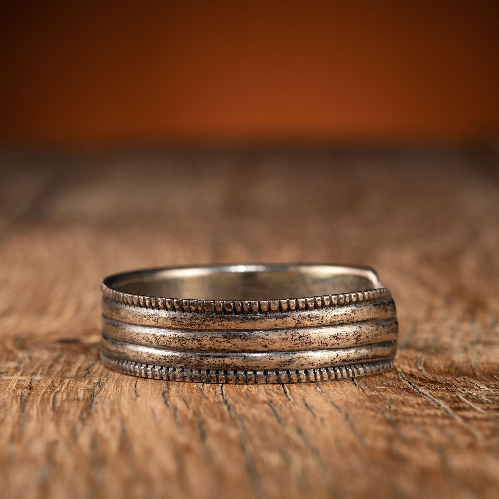 Navajo Chiseled Silver Cuff Bracelet, with C.G. Wallace IACB Stamp