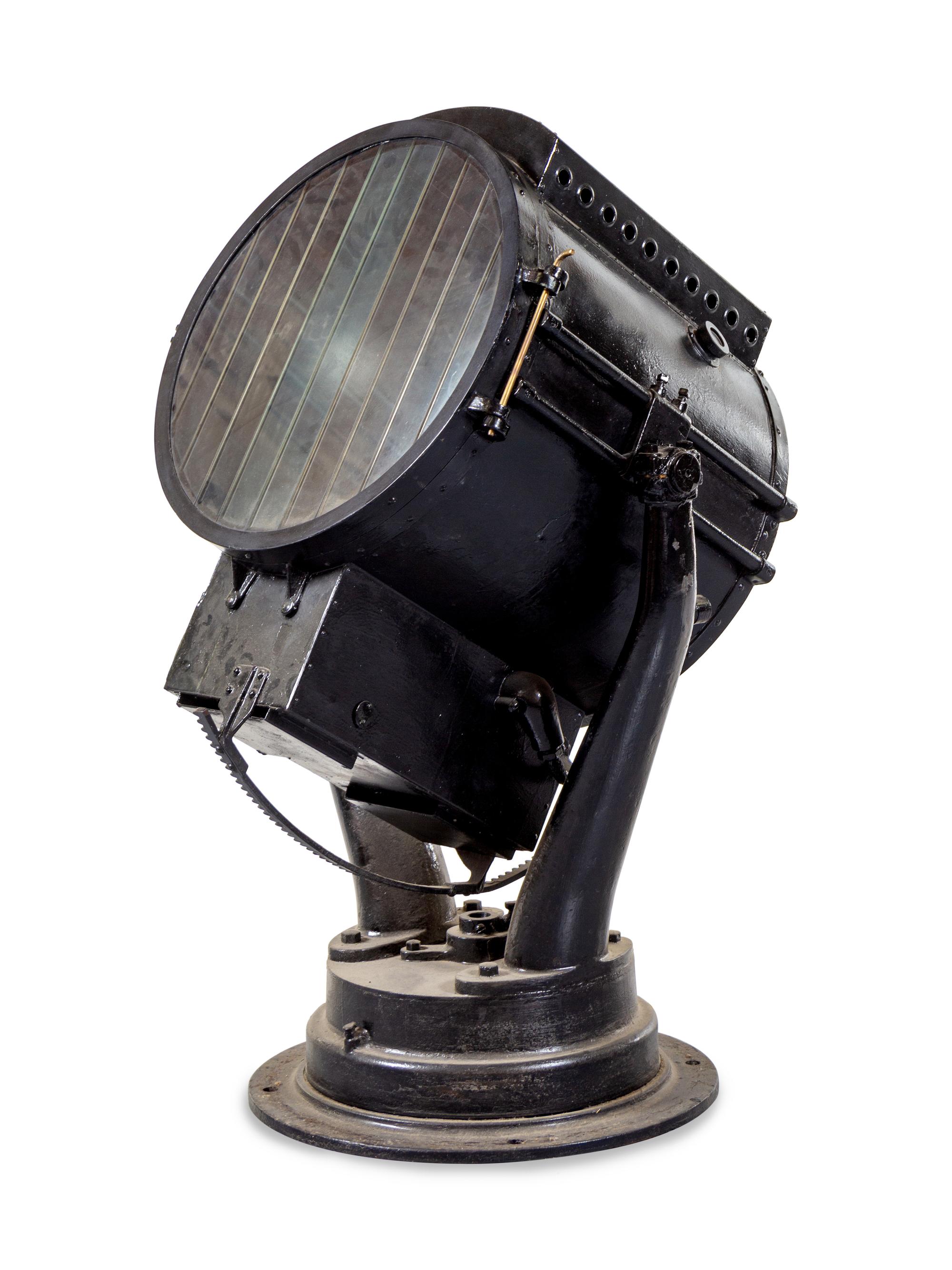 An American Painted Metal Paddle-Wheel Boat Search Light