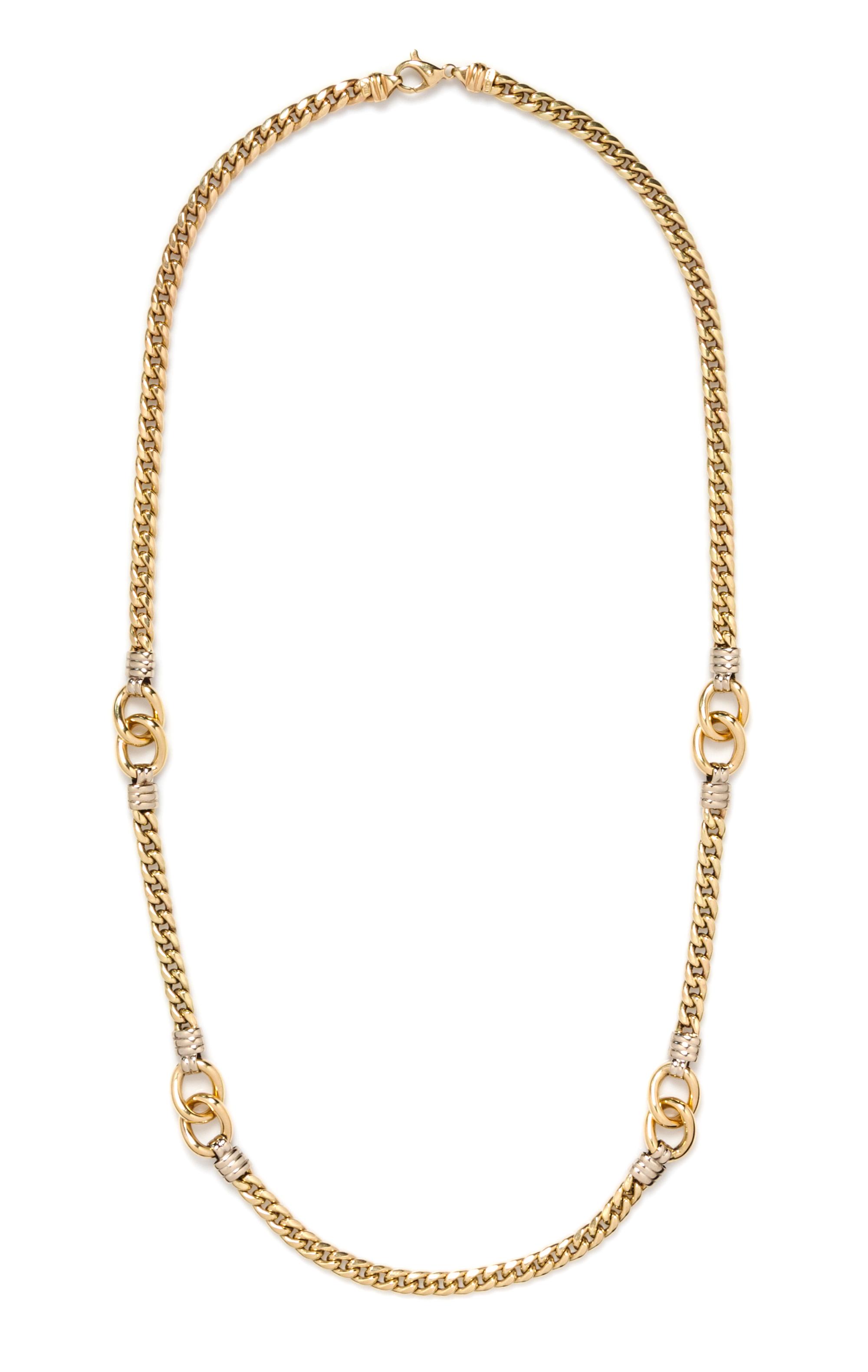 A 14 Karat Yellow Gold Fancy Link Necklace, 19.00 dwts.