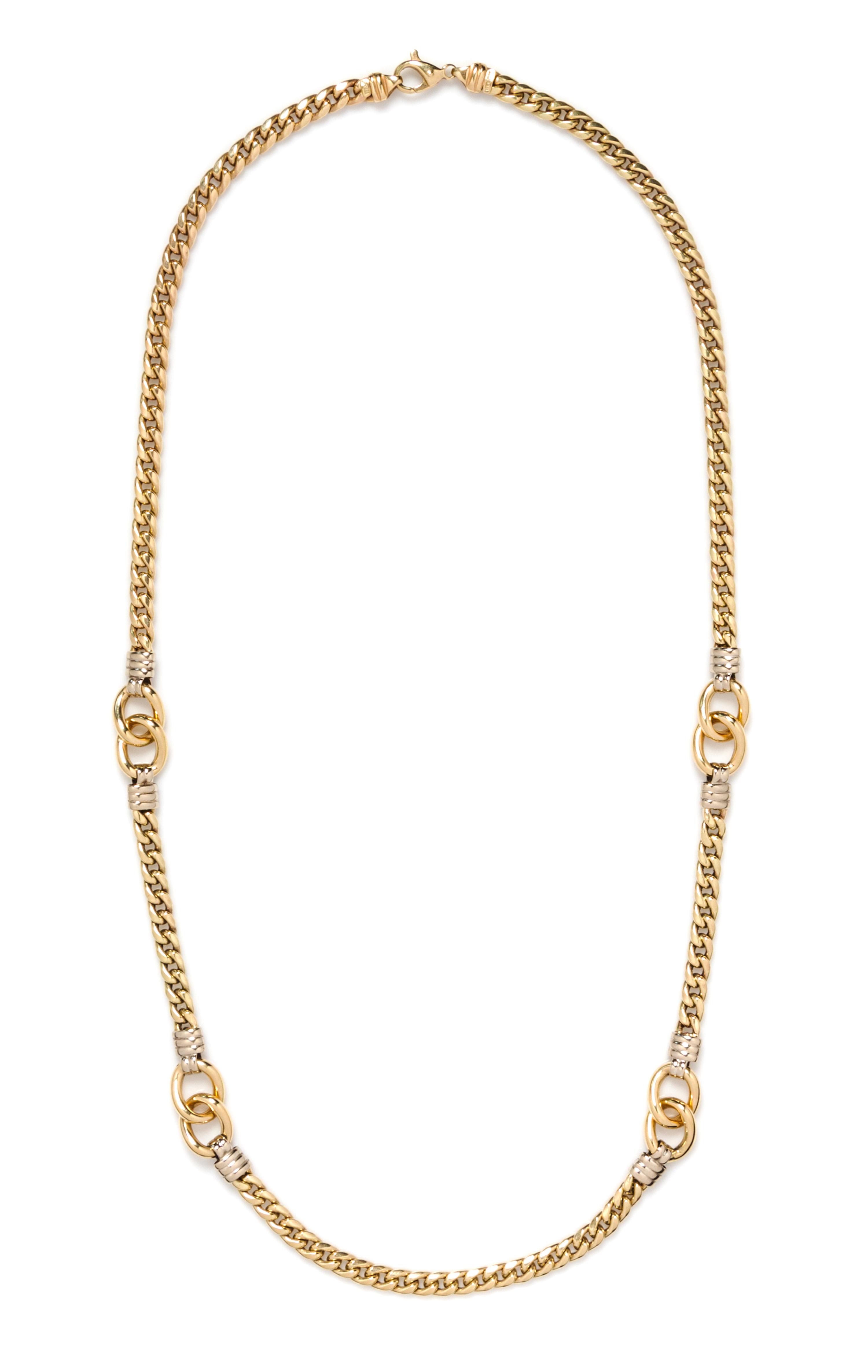 A 14 Karat Yellow Gold Fancy Link Necklace, 19.00 dwts.