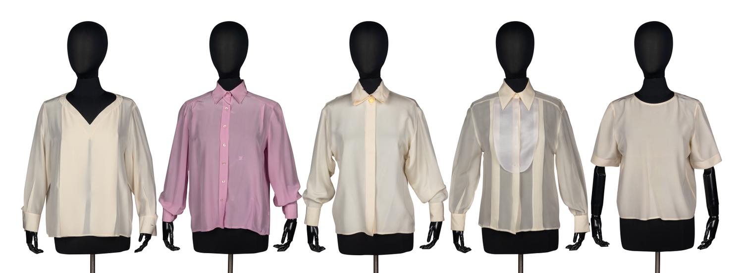 Five Designer Silk Blouses