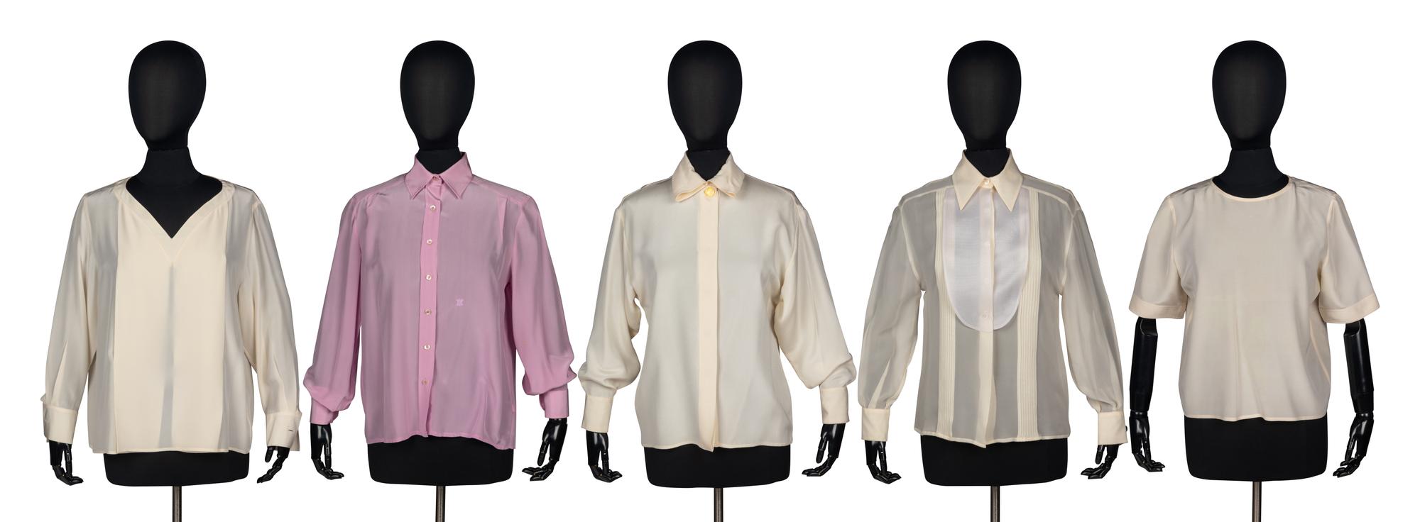 Five Designer Silk Blouses