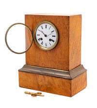 A Continental Maple and Gilt-Metal Mounted Mantel Clock