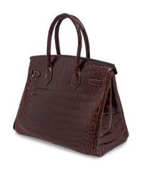 HERMÈS, BIRKIN 30 IN SHINY BROWN CROCODILE